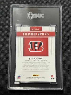 Joe Burrow 2020 National Treasures Treasured Moments /99 SGC 9.5 back