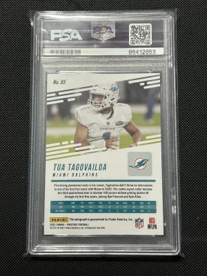 Tua Tagovailoa 2021 Prestige Auto Red PSA 9 #65 back