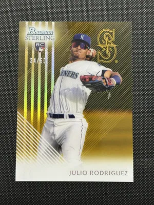 Julio Rodriguez 2022 Bowman Sterling RC Gold /50 #ST-JR front