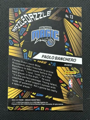 Paolo Banchero 2022 Mosaic Razzle Dazzle SSP #13 RC back