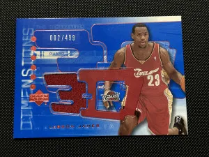 Lebron James 2003 Upper Deck Triple Dimensions 3-D Shooting Shirts Blue /499 #3DS13 RC front