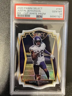 2020 select Justin Jefferson RC White die cut front