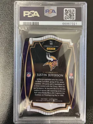 2020 select Justin Jefferson RC White die cut back