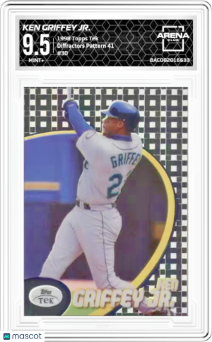1998 Topps Tek Pattern 41 Diffractor #30 Ken Griffey Jr. Graded HOF | AC 9.5 front
