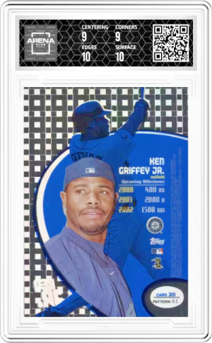 1998 Topps Tek Pattern 41 Diffractor #30 Ken Griffey Jr. Graded HOF | AC 9.5 back