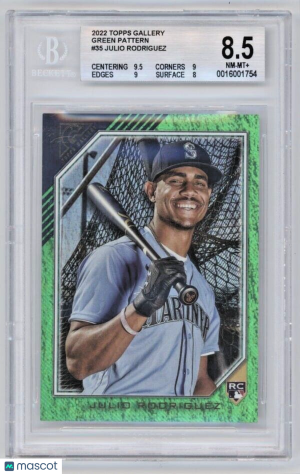 2022 Topps Gallery Green Pattern #35 Julio Rodriguez J-ROD /99 RC | BGS 8.5 front