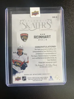 Sam Reinhart 22-23 Stature Splendid Skaters Auto back