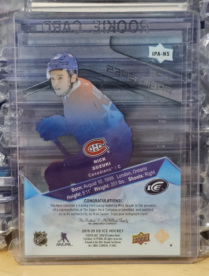 2019-20 Upper Deck Ice Premieres 120/199 Nick Suzuki Autograph Rookie #IPA-NS back