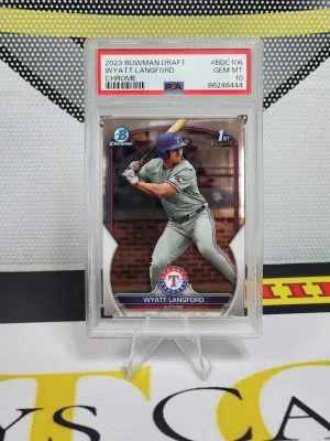 2023 1st Bowman Chrome Wyatt Langford PSA Gem-Mint 10 front