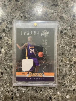 2009-10 panini season update Kobe Bryant Lakers legacy prime patch 24/49 jersey numbered game used front