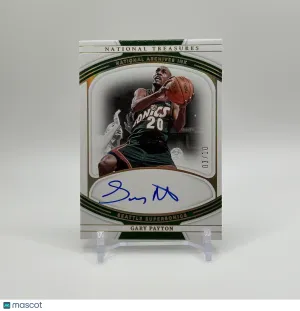 2021-22 National Treasures Gary Payton National Archives Ink Gold /10 front