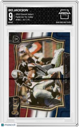 2022 Panini Select Tri-Color Prizm #481 Field Level Bo Jackson /75 Graded | AC 9 front