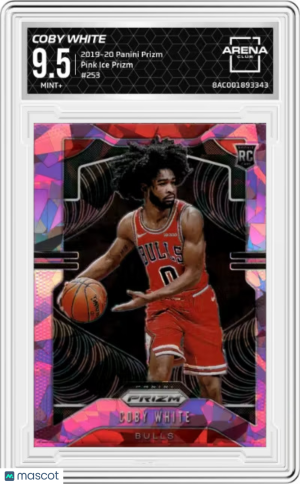 Coby White #253 Pink Ice Prizm RC 2019-2020 Panini Graded Rookie Card | AC 9.5 front