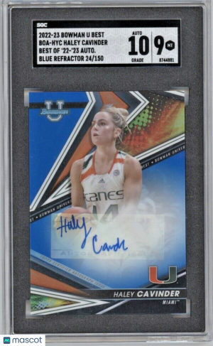 Haley Cavinder BOA-HYC Auto /150 2022-23 Bowman's Best U Blue Refractor | SGC 9 front