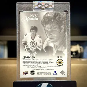 Bobby Orr 2020-21 Clear Cut Memoirs Auto SP back