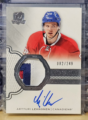 🔥 2016-17 Upper Deck The Cup 082/249 Artturi Lehkonen #126 3clr Rookie Patch Autograph RPA front