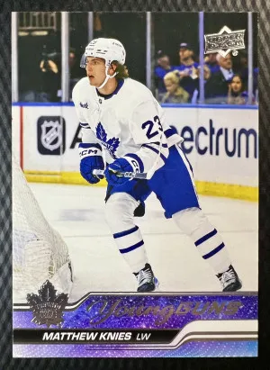 2023-24 #222 Matthew Knies Young Guns RC Toronto Maple Leafs Rookie front
