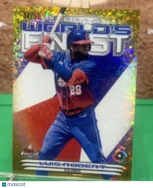 2023 Topps Worlds Finest 13 - Luis Robert - Golden Treasure Chest Refractor /50 front