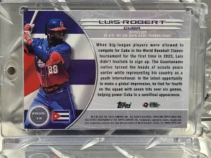 2023 Topps Worlds Finest 13 - Luis Robert - Golden Treasure Chest Refractor /50 back