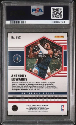 2020 Anthony Edwards Mosaic National Pride PSA 10 back