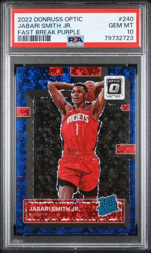 2022 Jabari Smith Optic Fast Break Purple /99 PSA 10 front