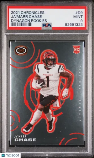 2021 Panini Chronicles Dynagon Rookies Ja'marr Chase #D9 PSA 9 front