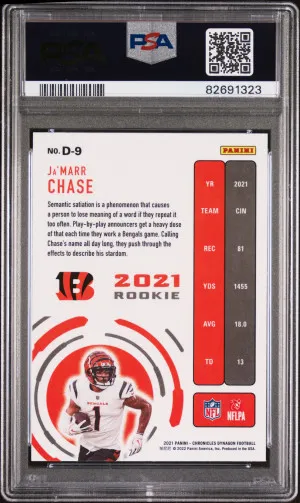 2021 Panini Chronicles Dynagon Rookies Ja'marr Chase #D9 PSA 9 back