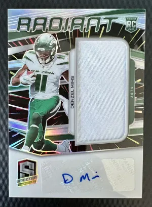 2020 Panini Prizm Spectra Denzel Mims #10 Auto - Patch /75 RC front