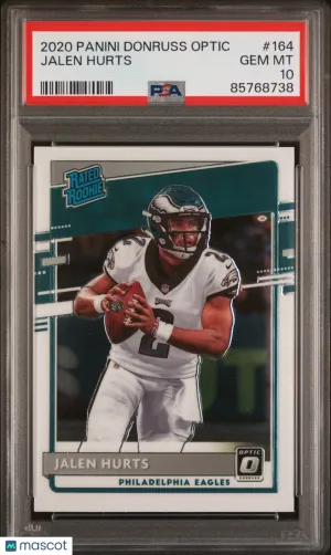 2020 Panini Donruss Optic Jalen Hurts #164 Rookie PSA 10 front