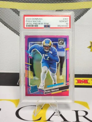 2023 Donruss Optic Rated Rookie Pink Pua Nacua PSA Gem-Mint 10 front
