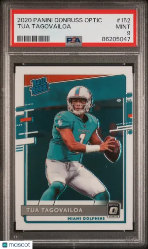 2020 Panini Donruss Optic Tua Tagovailoa #152 Rookie PSA 9 front