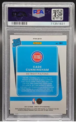 2021 Cade Cunningham Optic Fanatics Box Set PSA 10 back