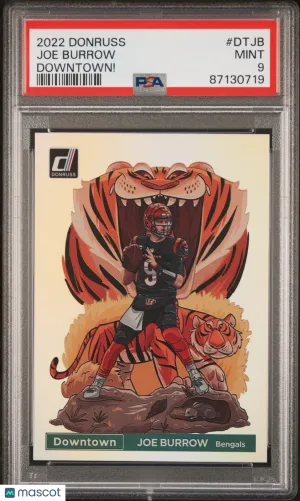 2022 Panini Donruss Downtown Joe Burrow #DTJB PSA 9 front