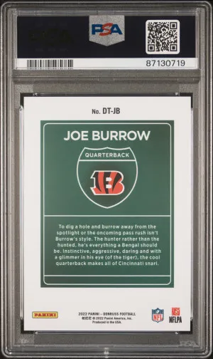 2022 Panini Donruss Downtown Joe Burrow #DTJB PSA 9 back