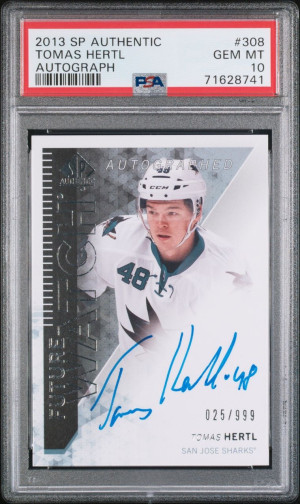 2013-14 SP Authentic Tomas Hertl Future Watch Auto PSA 10 front