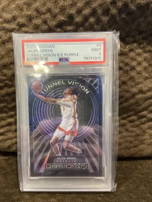 2021 Jalen Green Obsidian Tunnel Vision Purple Etch /75 PSA 9 front