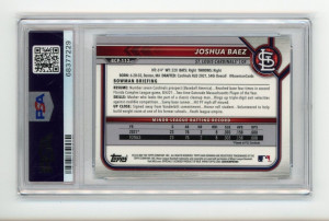 2022 Bowman Chrome JOSHUA BAEZ Rookie SAPPHIRE BCP-112 St Louis Cardinals PSA 10 back
