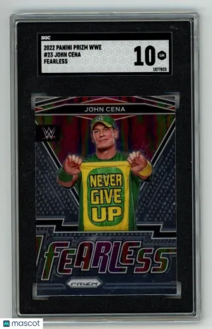 2022 Panini Prizm WWE JOHN CENA Rare FEARLESS INSERT 23 - GRADED SGC 10 GEM MINT front