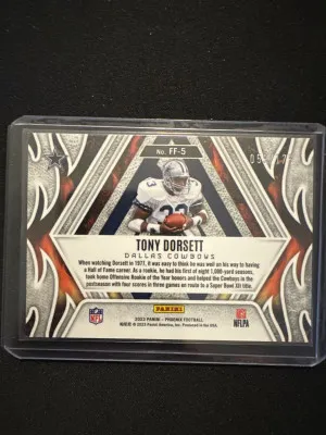 2023 Phoenix Tony Dorsett Fire Forged /175 back