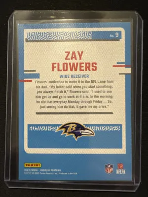 2023 Donruss Zay Flowers Portrait /100 back