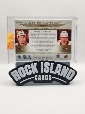 2021-22 Upper Deck The Cup Tim Stutzle / Josh Norris /15 Dual Patch Auto back