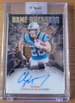2021 Panini Christian McCaffrey Game Breakers Auto /50 front