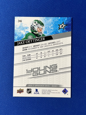 2020-21 Upper Deck Series 1 Jake Oettinger Young Guns #246 back