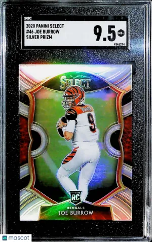 Joe Burrow 2020 Panini Select Concourse Silver Prizm #46 Rookie RC SGC 9.5 front