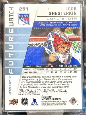 Igor Shesterkin 2019-20 SP Authentic Future Watch Auto 459/999 back