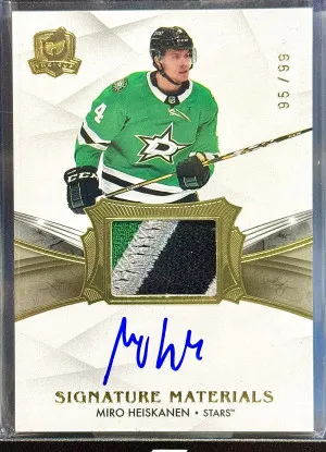 Miro Heiskanen 2020-21 The Cup Signature Materials Patch Auto 95/99 back