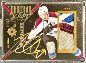 Nathan MacKinnon 2014-15 Ultimate Obsidian Script Patch Auto 15/25 front