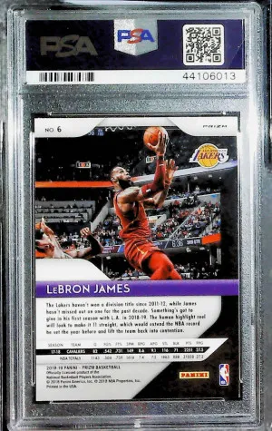 LeBron James 2018-19 Panini Prizm Green #6 PSA 10 back