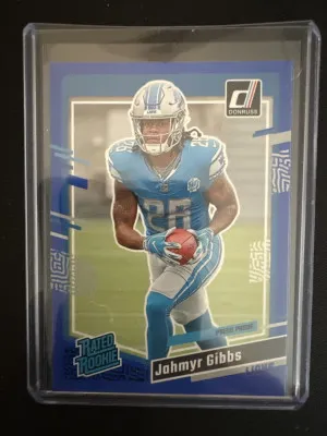 2023 Donruss Jahmyr Gibbs Blue Press Proof front
