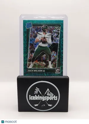 2021 Optic Zach Wilson Green Laser Prizm Rookie front